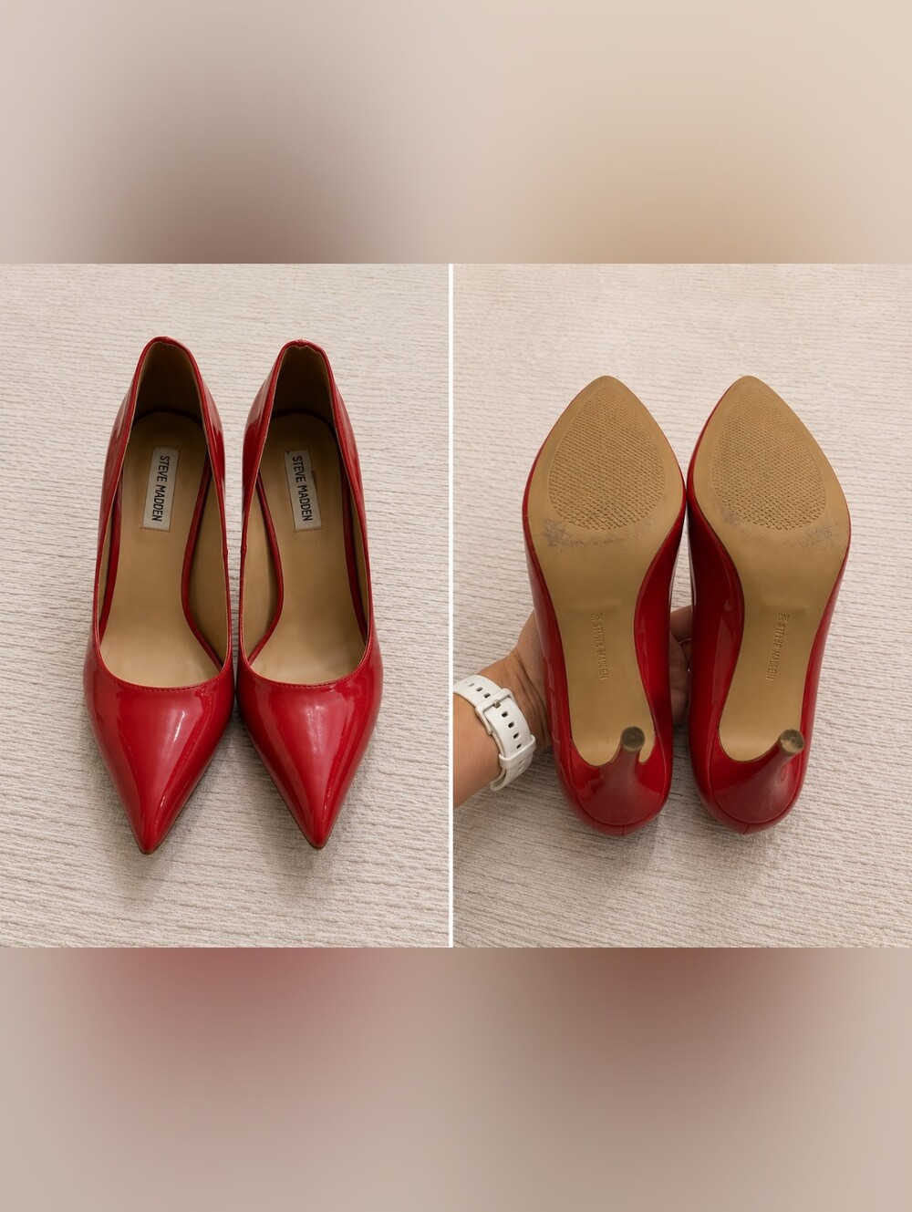 Steve Madden Red Patent Pointed-Toe Stiletto Pumps